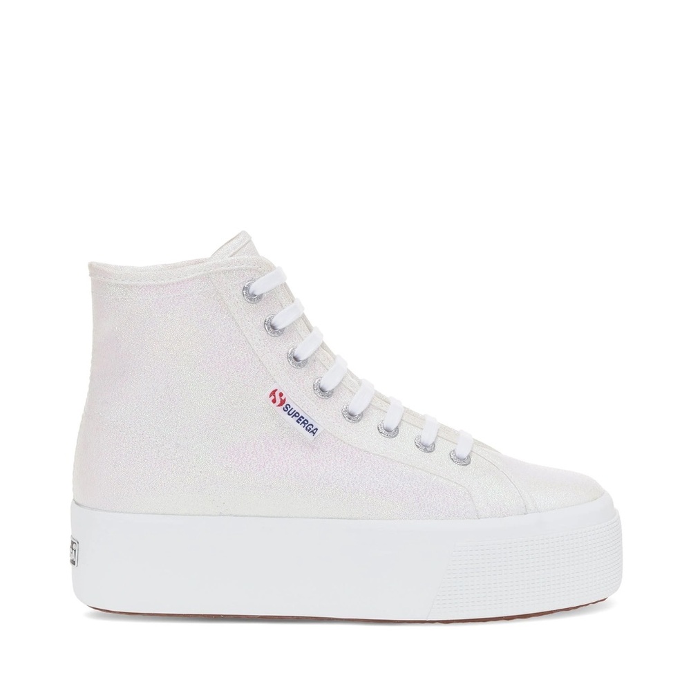 Superga White Platform High-Top Sneakers